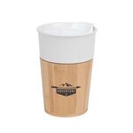 10 Oz. Ceramic Tumbler With Bamboo Base -  