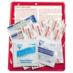 10 Piece Economy First Aid Kit in Colorful Vinyl Pouch -