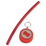 10" Reusable Silicone straw in Bottle opener case -  