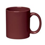 11 Oz Colored Stoneware Mug With C-Handle - Maroon