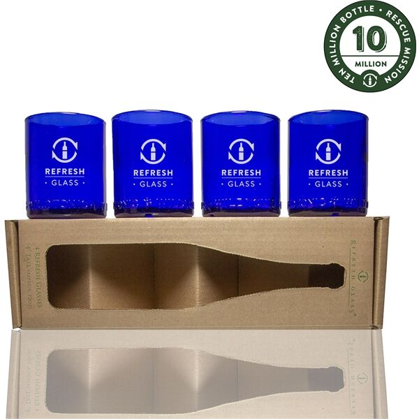 Main Product Image for Quatro 12 Oz Glasses 4 Pack - Cobalt