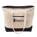 12 oz Cotton Canvas Zippered Boat Tote - Black