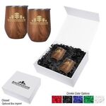 12 Oz. Woodgrain Alexander Stemless Wine Cup Gift Set -  