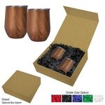 12 Oz. Woodgrain Alexander Stemless Wine Cup Gift Set -  