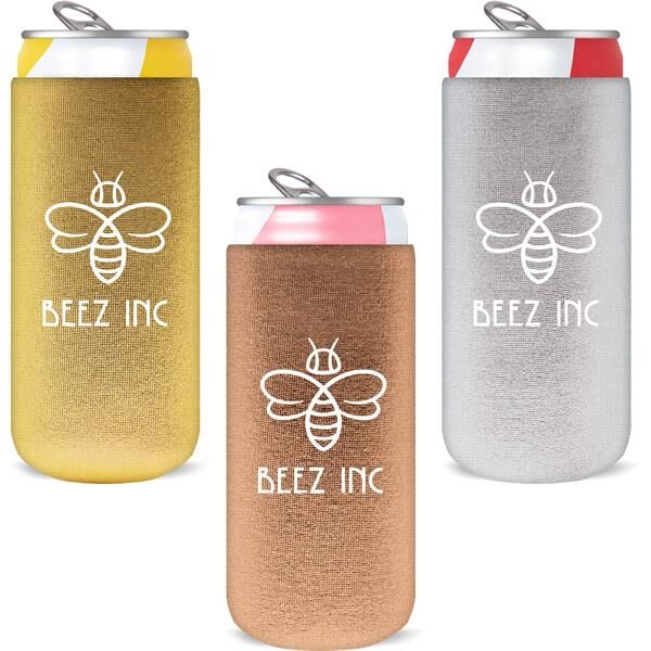 Main Product Image for Promotional 12oz. Slim Metallic Neoprene Collapsible Coolie