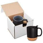 14 oz. Ceramic Mug with Cork Base in Individual Mailer - Black