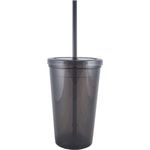 16 oz. "Bolero" Polypropylene Double Wall Plastic Tumbler - Translucent Smoke