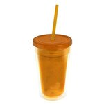 16 oz. Double-Wall Insulated Transparent Tumbler - Transparent Orange