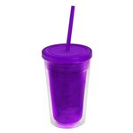 16 oz. Double-Wall Insulated Transparent Tumbler - Transparent Violet