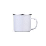 16 Oz. Enamel Camping Mug with SS Rim - White