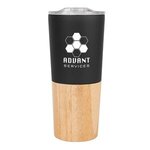 16 OZ. MARLOW STAINLESS STEEL TUMBLER WITH BAMBOO BASE