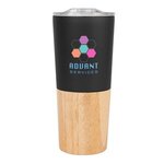 16 OZ. MARLOW STAINLESS STEEL TUMBLER WITH BAMBOO BASE