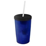 16 oz. Sentinel Acrylic Tumbler with Lid and Straw - Metallic Blue