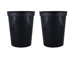 16 oz. Smooth Wall Plastic Stadium Cup - Black