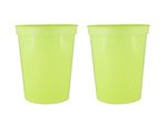 16 oz. Smooth Wall Plastic Stadium Cup - Neon Yellow