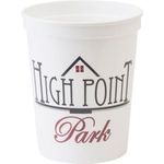 16 oz. Smooth Walled Stadium Cup with Automated Silkscreen - White