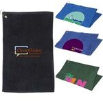 16x25 Hemmed Golf Towel w/ Grommet & Hook -  