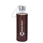 18 OZ. Aqua Pure Glass Bottle With Leatherette Sleeve -  