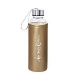 18 OZ. Aqua Pure Glass Bottle With Metallic Sleeve -  