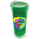 18 oz. Transparent Tumbler - Clear Slide Lid - Digital - T. Green