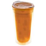 18 oz. Transparent Tumbler - Clear Slide Lid - Digital - T. Orange