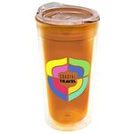 18 oz. Transparent Tumbler - Clear Slide Lid - Digital - T. Orange