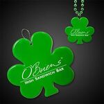 2 1/2" Clip On Shamrock Medallion Badge - Green