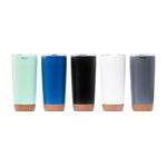 20 oz Azure stainless steel tumbler with cork bottom -  