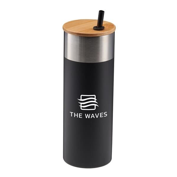 Main Product Image for 20 Oz Stainless Steel Tumbler With Bamboo Lid & Straw