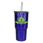 20 oz. Ares Tumbler with Stainless Straw/Flip Top Lid - Blue