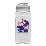 20 Oz. Clear Sports Bottle with USA Flip top lid -  