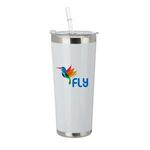 20 oz. Stainless Steel Tumbler with Straw -  