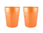 22 oz. Squat Fluted Stadium Plastic Cup - Translucent Orange