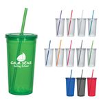 24 Oz. Newport Acrylic Tumbler With Straw -  