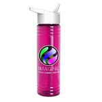 24 Oz. Slim Fit Bottle With Flip Straw - Digital - Transparent Fuchsia