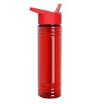 24 Oz. Slim Fit Bottle With Flip Straw - Digital - Transparent Red