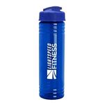 24 oz. Slim Fit UpCycle rPET Bottle with Flip Lid - Transparent Blue