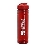 24 oz. Slim Fit UpCycle rPET Bottle with Flip Lid - Transparent Red