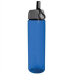 24 oz. Slim Fit Water Bottle with Ring Straw Lid - Transparent Blue