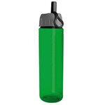 24 oz. Slim Fit Water Bottle with Ring Straw Lid - Transparent Green