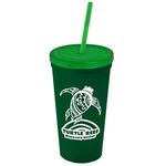 24 Oz. Stadium Cup With Straw And Lid -  