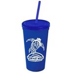 24 Oz. Stadium Cup With Straw And Lid -  