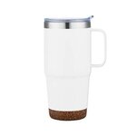 24 Oz. Stainless Steel Travel Mug with Cork Bottom - White