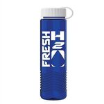 24oz Wave Bottle - Tethered Lid - Transparent Blue