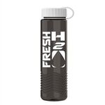 24oz Wave Bottle - Tethered Lid - Transparent Smoke