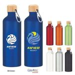 25 Oz. Aluminum Tundra Bike Bottle With Bamboo Lid -  