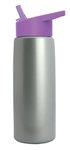 26 oz Metallic Tritan Bottle with Flip Straw lid - Silver