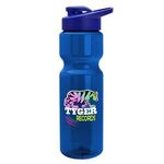 28 Oz. Transparent Bottle With Snap Lid - Full Color Process - Blue