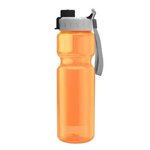 28 oz. Transparent. Bottle - Quick Snap Lid - Transparent Orange