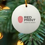 Buy Custom Imprinted Ceramic Ornament - Round - 3"